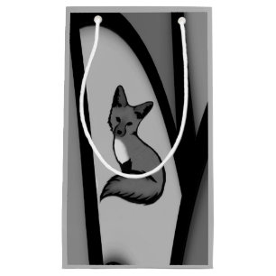 Fox Modern Art Design in Silver Kleine Geschenktüte