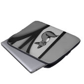Fox Modern Art Design in Silver Laptopschutzhülle (Vorne Knopf)