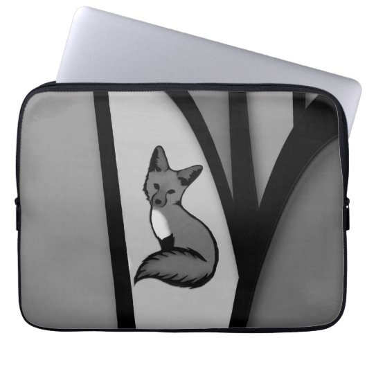 Fox Modern Art Design in Silver Laptopschutzhülle (Vorderseite)