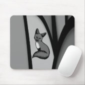 Fox Modern Art Design in Silver Mousepad (Mit Mouse)