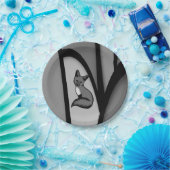Fox Modern Art Design in Silver Pappteller (Party)