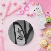 Fox Modern Art Design in Silver Pappteller (Party)