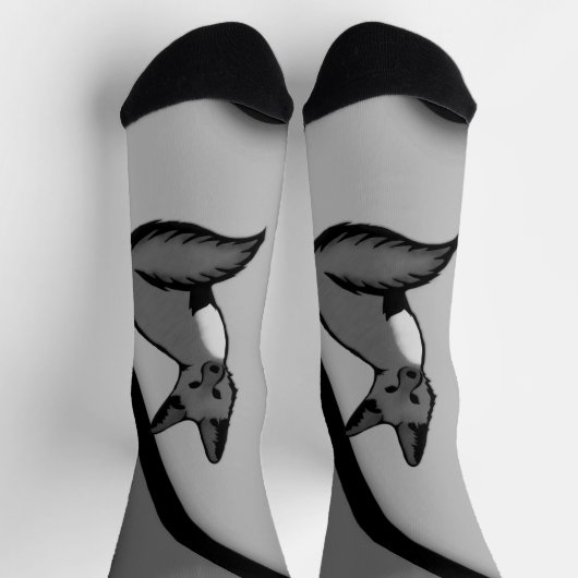 Fox Modern Art Design in Silver Socken (Oben)