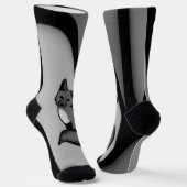 Fox Modern Art Design in Silver Socken (Gewinkelt)