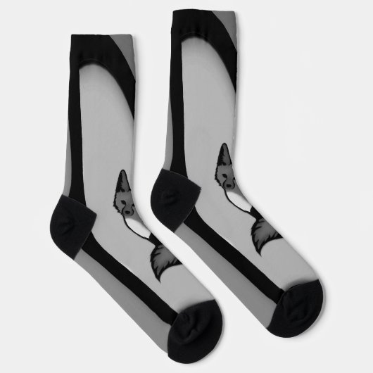 Fox Modern Art Design in Silver Socken (Rechts)