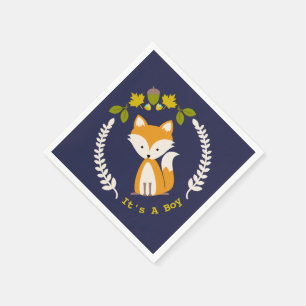 Fox Modern Boy Baby Dusche Napkins Serviette