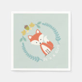 Fox Modern Girl Baby Dusche Napkins Serviette (Vorderseite)