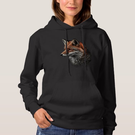 Fox motif animal  animal print fox hoodie (Vorderseite)