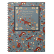Fox-Muster-Notebook in weichen Herbstfarben
