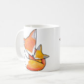 Fox-Mutter-Kinderniedliche Waldkunst-Tasse durch Kaffeetasse (Vorderseite Links)