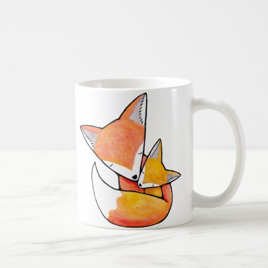 Fox-Mutter-Kinderniedliche Waldkunst-Tasse durch Kaffeetasse (Rechts)