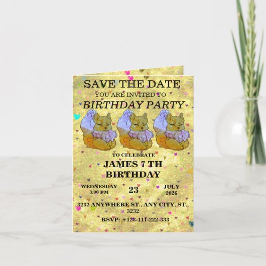 Fox named Dice Einladung (Vorderseite)