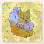 Fox named Dice Rechteckiger Pappuntersetzer<br><div class="desc">The Lucky Charms they are a group of very lucky and cute Friends of Animals with beautiful and colorful patterns spreading luck as they go along the road of happy life journey. Hi I'm a Fox from the universe of luck and my name is Dice just like the lucky Dice...</div>