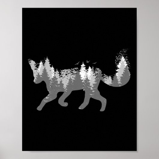 Fox Nature Outdoor Wandern Camping Jagd Geschenk Poster (Vorne)