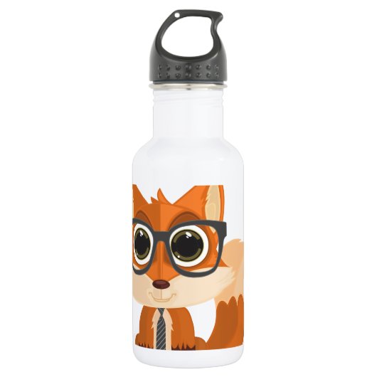 Fox-Nerd Trinkflasche (Vorderseite)