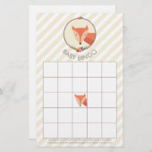 Fox Neutral Baby Shower Games Bingo (Vorne/Hinten)