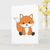 Fox Niedlich Forest Animal Foxes Red Fox Karte (Gelbe Blume)