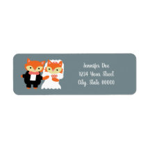 Fox Niedlich Gray Wedding personalisieren Rücksend