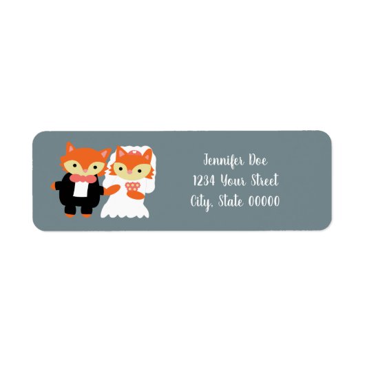 Fox Niedlich Gray Wedding personalisieren Rücksend (Vorne)