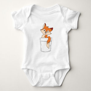 Fox Niedlich Zeichnend Fox in Pocket Niedlich Fox Baby Strampler
