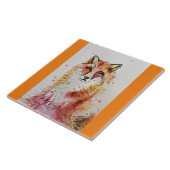 Fox Niedliche Rote Wasserfarben Malerei Art Fliese (Seite)