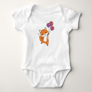 Fox Niedlicher Tiere Flies Balloons Children Baby Strampler