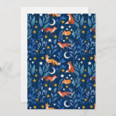 Fox Night Forest Celestial Seamless Pattern Einladung (Vorne/Hinten)
