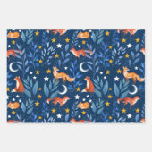 Fox Night Forest Celestial Seamless Pattern Geschenkpapier Set (Vorderseite 3)