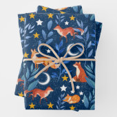 Fox Night Forest Celestial Seamless Pattern Geschenkpapier Set (Beispiel)