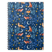 Fox Night Forest Celestial Seamless Pattern Notizblock (Vorderseite)