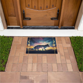 Fox Night Sky Doormat - Sterne, Mondrahmen, Sonnen Fußmatte