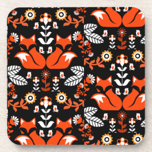 Fox Nordic Skandinavier Folk Art Tableclout Getränkeuntersetzer