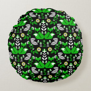 Fox Nordic Skandinavier Folk Art Tableclout Rundes Kissen