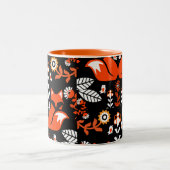 Fox Nordic Skandinavier Folk Art Tableclout Zweifarbige Tasse (Mittel)