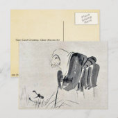 Fox nun Ukiyoe Postkarte (Vorne/Hinten)