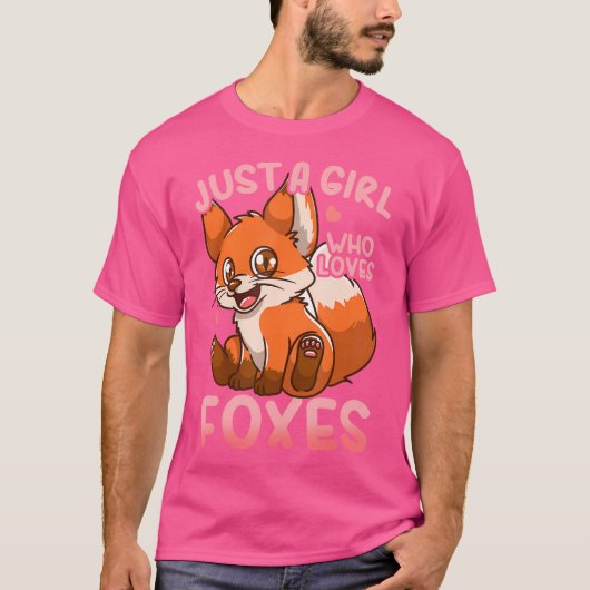 Fox nur ein Mädchen, das Füchse Lieben T-Shirt (Vorderseite)
