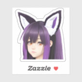 Fox Oars auf Anime Girl Aufkleber (Blatt)