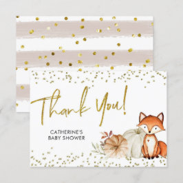 Fox Oh Boy Fall Pumpkin Baby Dusche Danke Karte