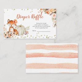 Fox Oh Girl Fall Pumpkin Baby Dusche Windel Raffel Begleitkarte