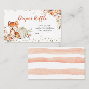 Fox Oh Girl Fall Pumpkin Baby Dusche Windel Raffel Begleitkarte