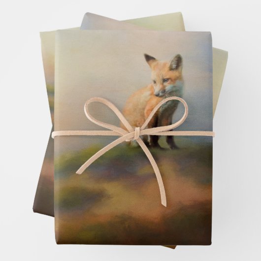 Fox on a Hill Wildlife Decoupage Geschenkpapier Set (Beispiel)