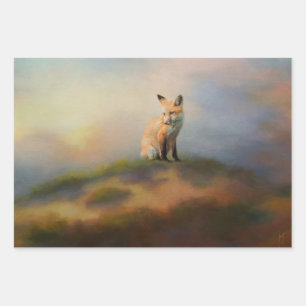 Fox on a Hill Wildlife Decoupage Geschenkpapier Set