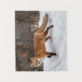 Fox on Snow Wandteppich (Vorderseite)