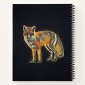 Fox on Starry Black Background Sketch Notizblock (Rückseite)