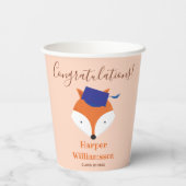 Fox Orange Blue Kid Abschluss Pappbecher (Rückseite)