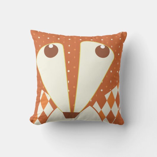 Fox Orange Terracotta Abstrakt Stilisiert Kissen (Vorderseite)