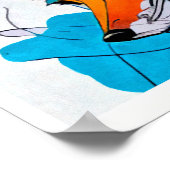 Fox-orangefarbene, lebendige Farben formen Linien Poster (Ecke)