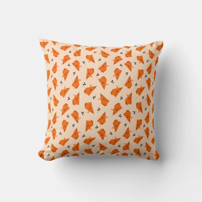 Fox Origami Throw Kissen (Vorderseite)