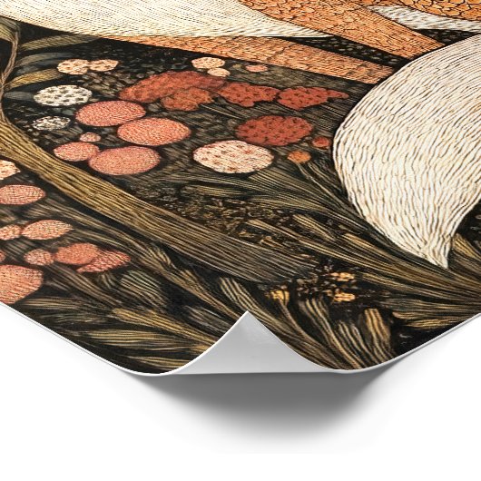 Fox Painting Art Print Woodland Wand Kunst (Ecke)