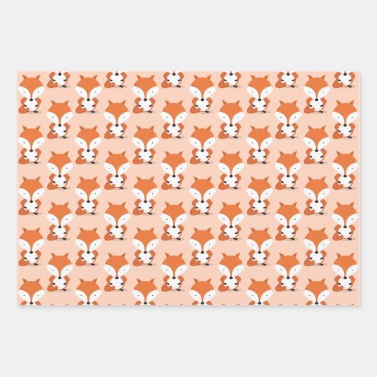 Fox Pattern Animal Geschenkpapier Set (Vorderseite)
